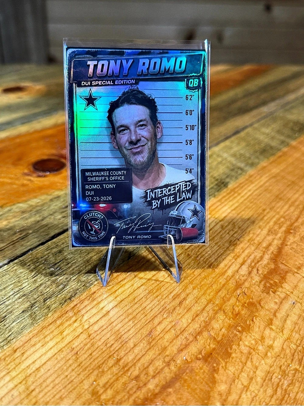 Tony Romo Dallas Cowboys ‘DUI Special Edition’ Custom Card
